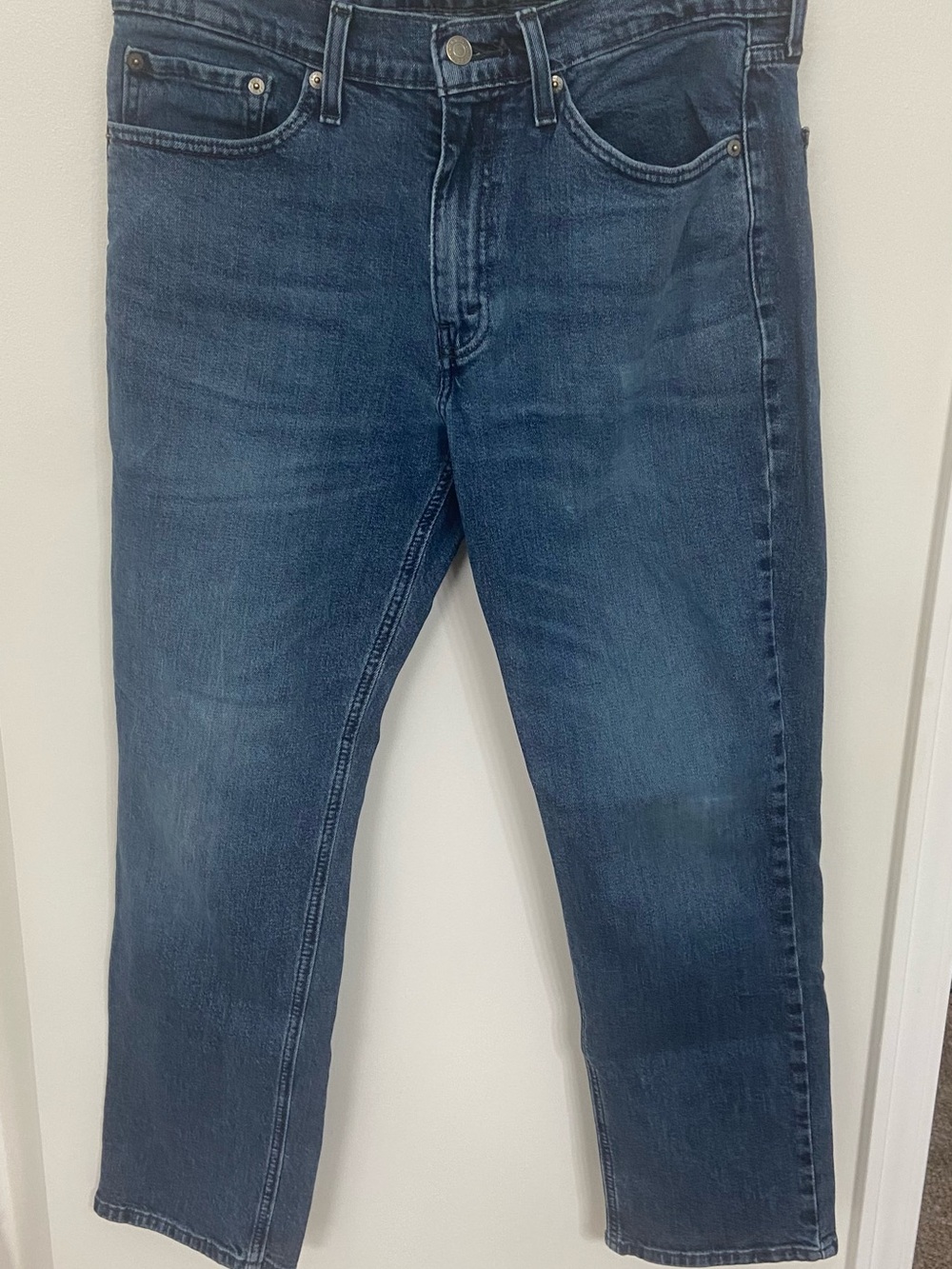 Men's Dark Blue Straight-Leg Jeans